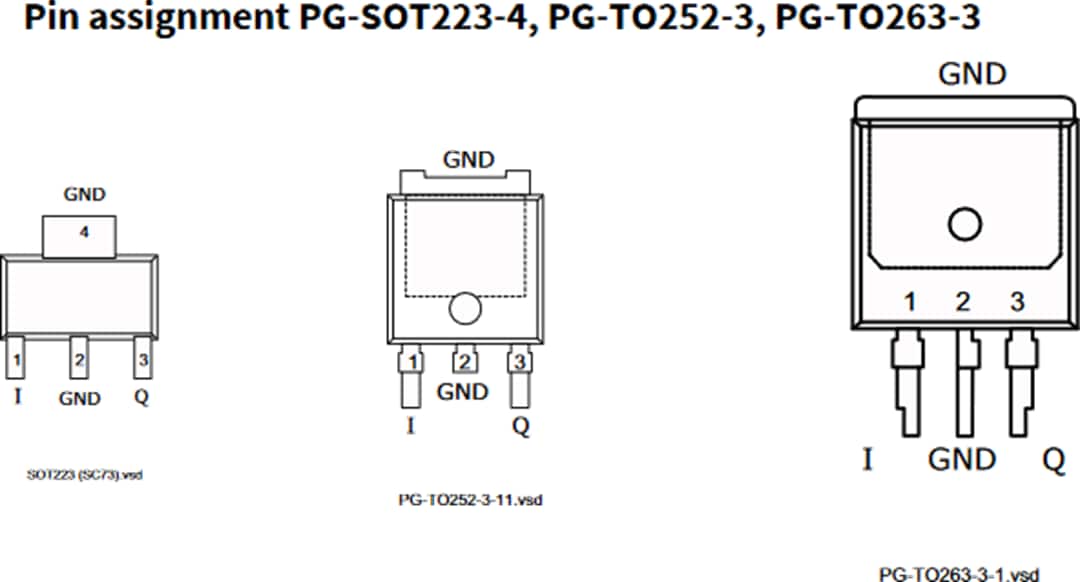 Mechanical Drawing - Infineon Technologies IFX25001 Low Dropout Voltage Regulators