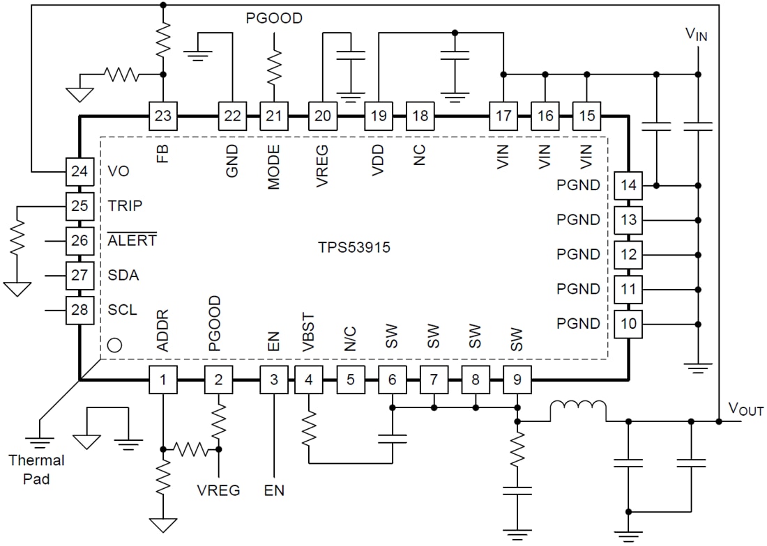回路図 - Texas Instruments TPS53915コンバーター