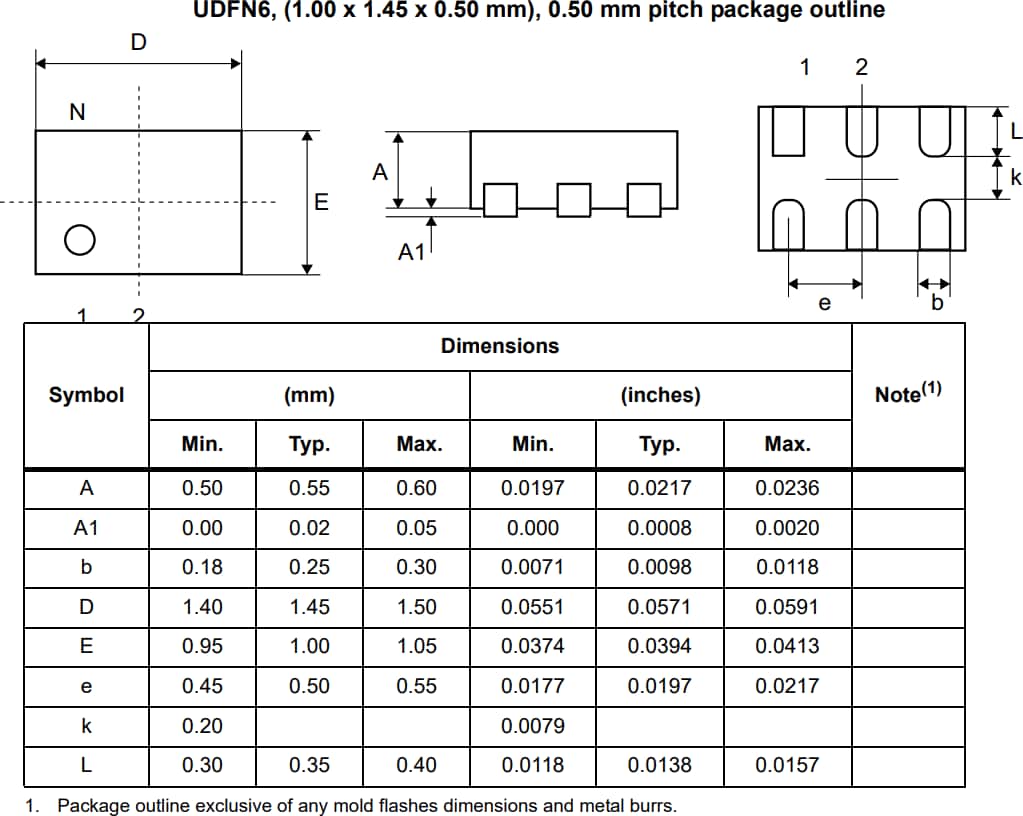 機械図面 - STMicroelectronics SR1スイッチIC