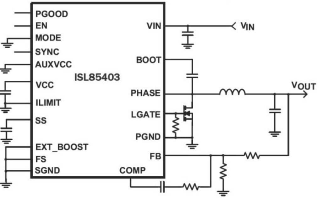 Renesas Electronics ISL85403 Synchronous Buck/Boost Buck Converter