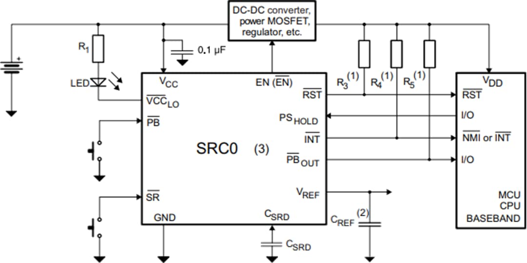 アプリケーション回路図 - STMicroelectronics SRC0スイッチIC