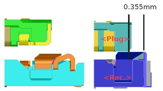 機械図面 - Molex SlimStack Armor™ 基板対基板用SMTコネクタ