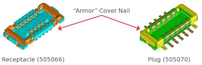 機械図面 - Molex SlimStack Armor™ 基板対基板用SMTコネクタ
