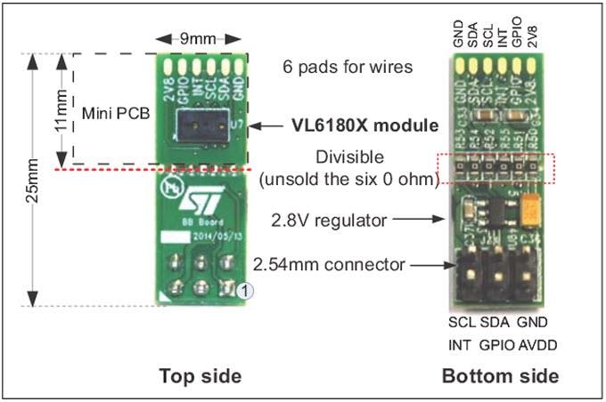 STMicroelectronics VL6180X-SATEL衛星ボード