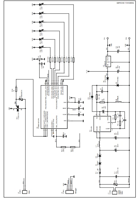 回路図 - STMicroelectronics STEVAL-IHM029V2ユニバーサルモーター制御評価ボード