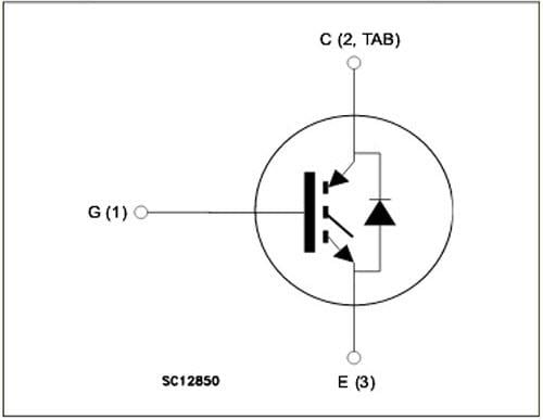 回路図 - STMicroelectronics STGWT28IH125DF トレンチゲート・フィールドストップIGBT