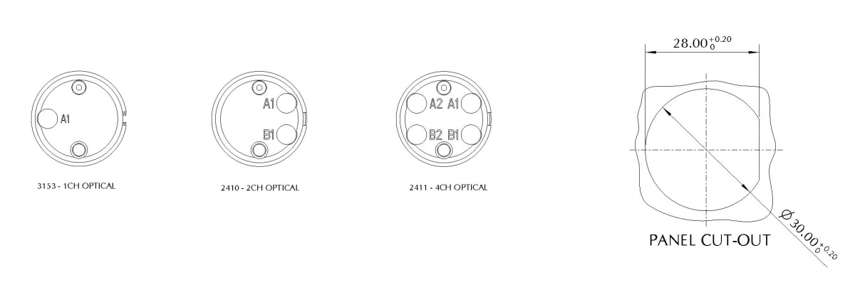 Cinch Mil-Junior MIL-DTL-83526光ファイバコネクタ