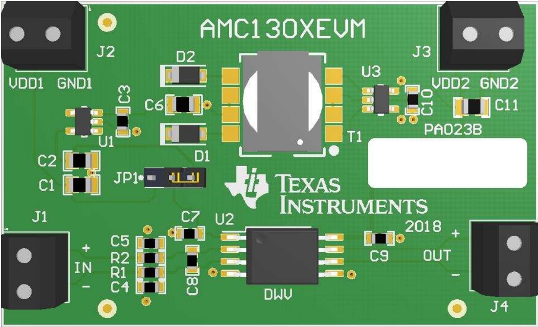 機械図面 - Texas Instruments AMC130xEVM電流シャント評価モジュール