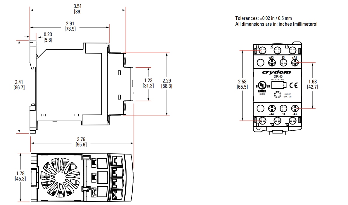Crydom / Sensata DRH AC-Output Solid State DIN Rail Contactors