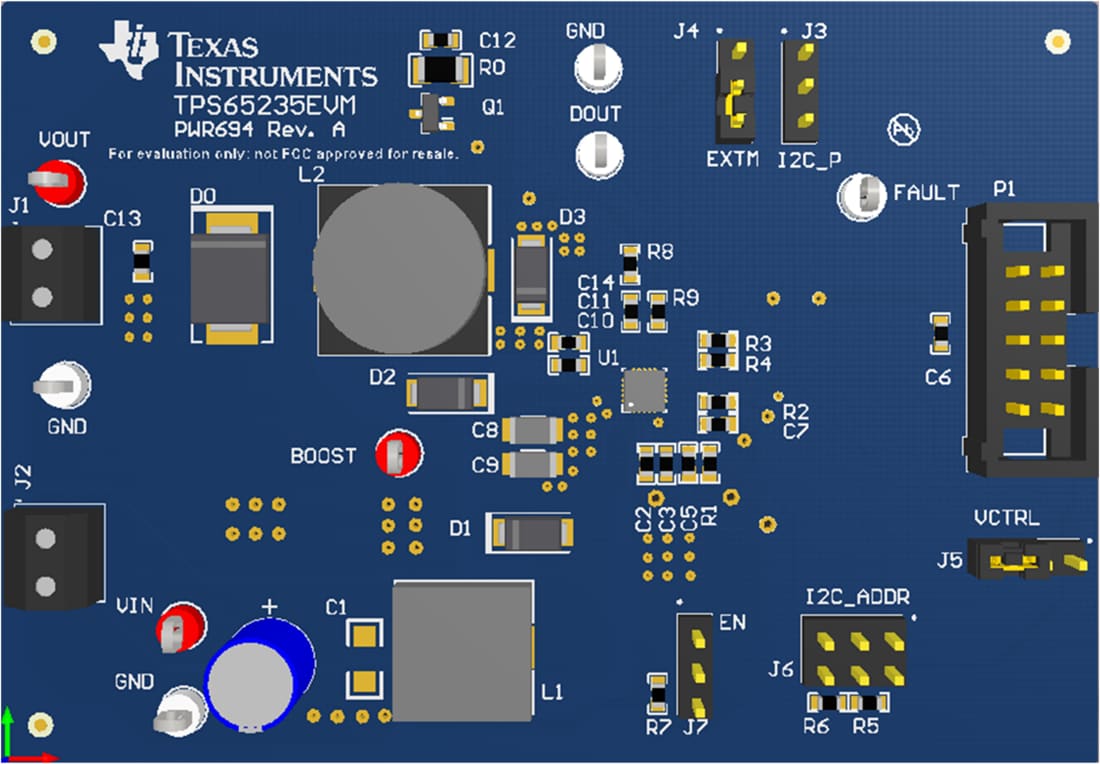 機械図面 - Texas Instruments TPS65235EVM-694電圧レギュレータEVM