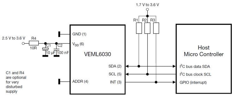 Vishay Semiconductors VEML高精度周囲光センサ