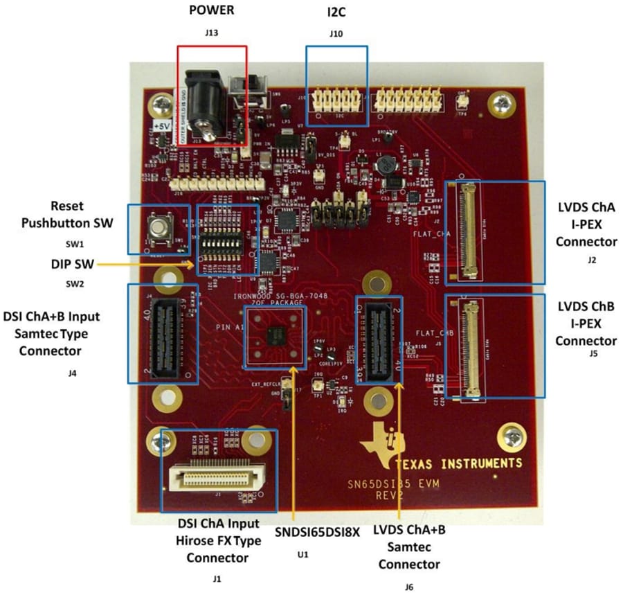 機械図面 - Texas Instruments SN65DSI85EVM LVDSブリッジ評価モジュール（EVM）