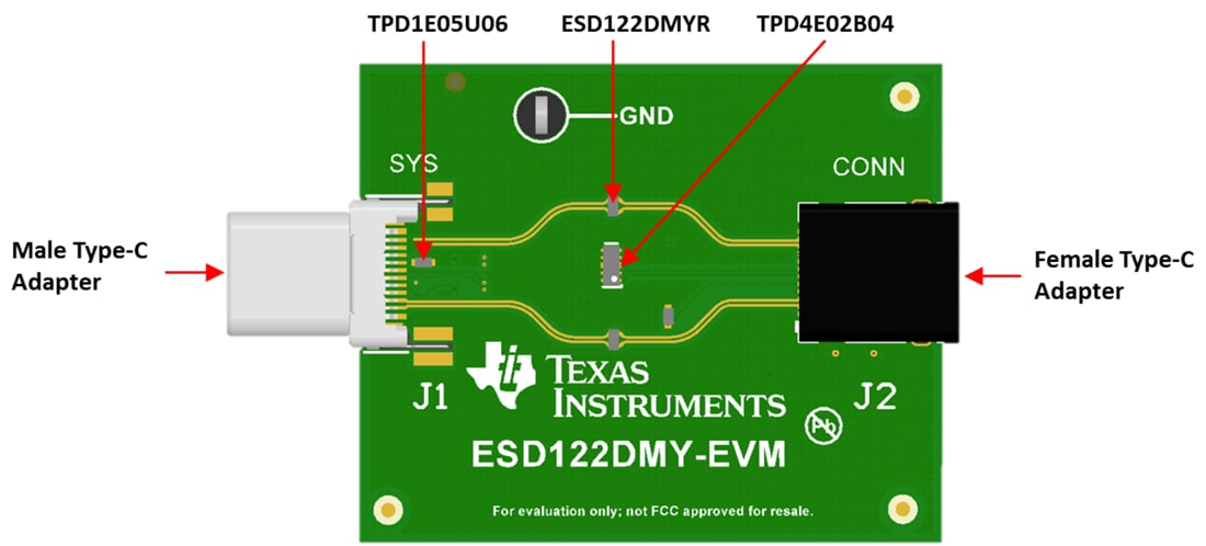 機械図面 - Texas Instruments ESD122DMX-EVM/ESD122DMY-EVM評価モジュール