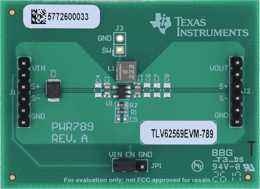 機械図面 - Texas Instruments TLV62569EVM-789降圧型コンバータEVM