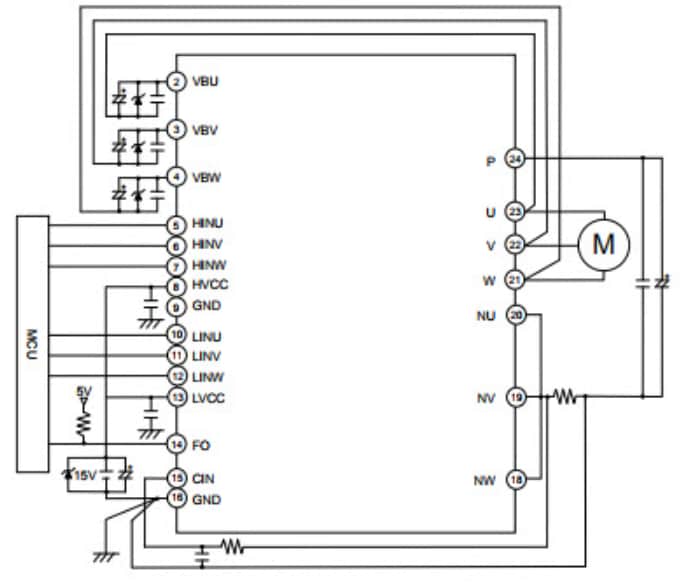 アプリケーション回路図 - ROHM Semiconductor IGBTインテリジェントパワーモジュール