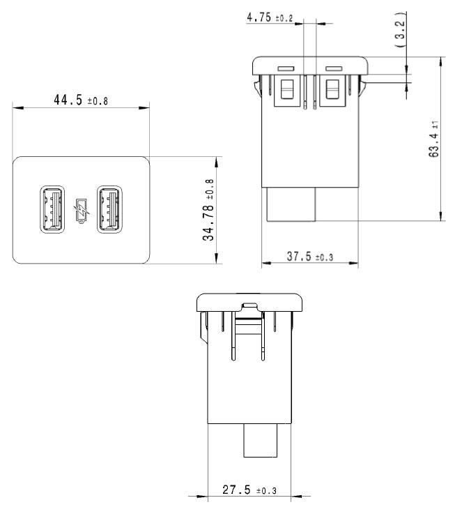 Amphenol Casco 2.4A デュアルSmart USB充電器