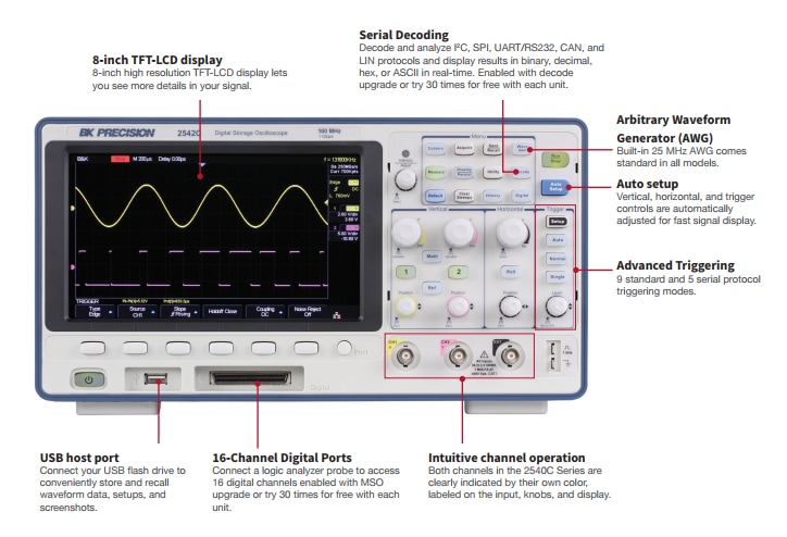 B&K Precision 2540C Mixed Signal Oscilloscopes