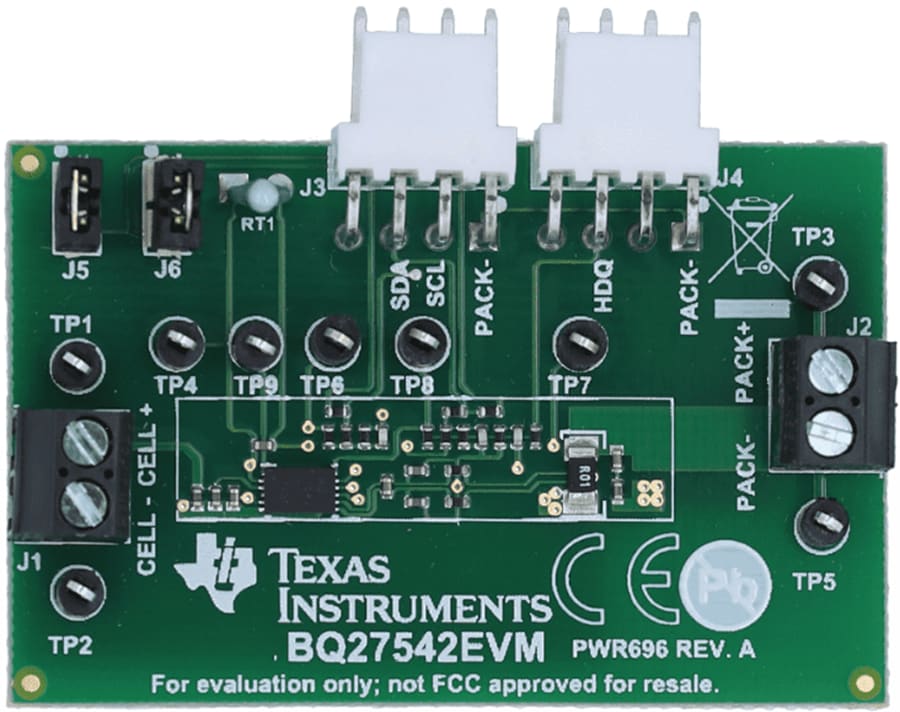 機械図面 - Texas Instruments BQ27542EVMバッテリ残量計評価モジュール