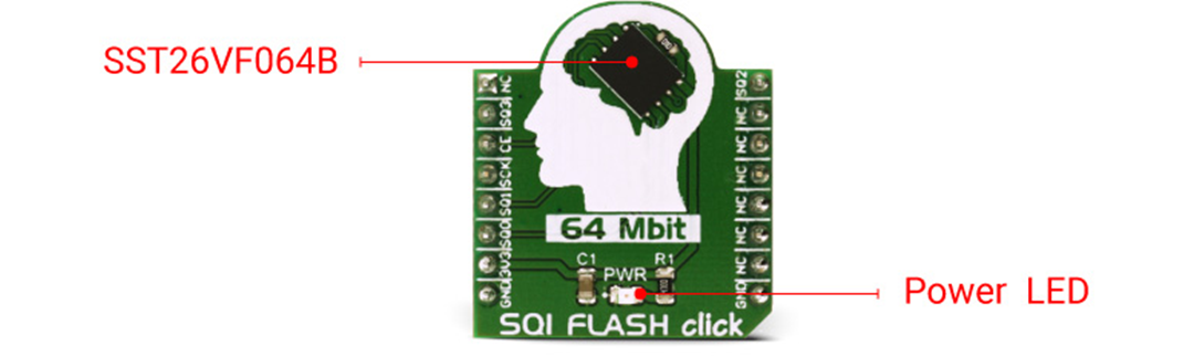 Mikroe MIKROE-2828 SQI Flash Click