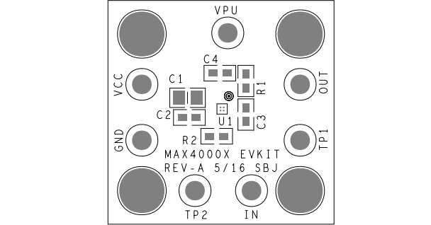 機械図面 - Analog Devices / Maxim Integrated MAX40002-MAX40005評価キット