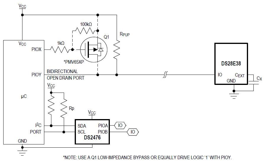 アプリケーション回路図 - Analog Devices / Maxim Integrated DS28E38 DeepCover® セキュアECDSA認証
