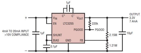 アプリケーション回路図 - Analog Devices Inc. LTC3255インダクタレスチャージポンプコンバータ