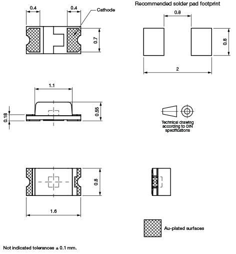 Vishay Semiconductors VLMTG1400 Highbright 0603チップLED