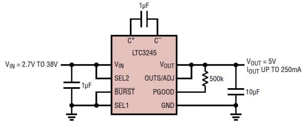 アプリケーション回路図 - Analog Devices Inc. LTC3245インダクタレス充電ポンプDC/DCコンバータ