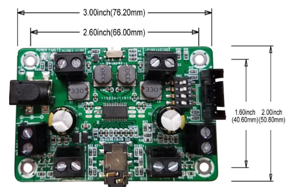 Chart - PUI Audio AMP2X15 Audio Amplifier Board