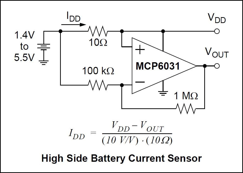 ブロック図 - Microchip Technology MCP6031高精度オペアンプ