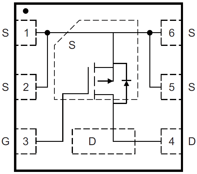 回路図 - Texas Instruments CSD25310Q2 20V PチャンネルNexFETパワーMOSFET