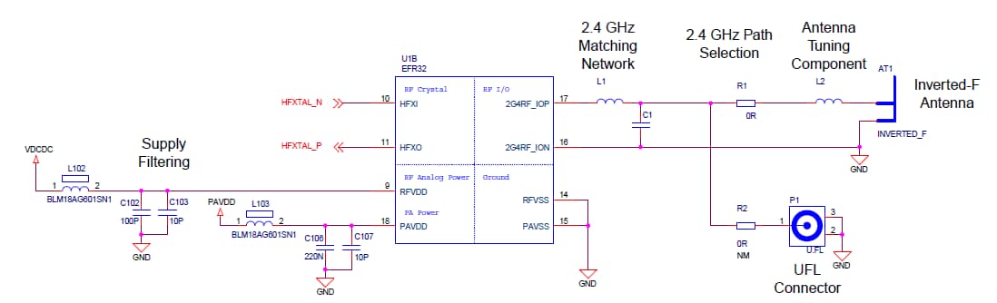 回路図 - Silicon Labs SLWRB4104A SoC無線ボード