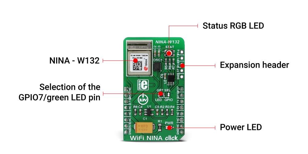 Mikroe MIKROE-2921 WiFi NINA Click