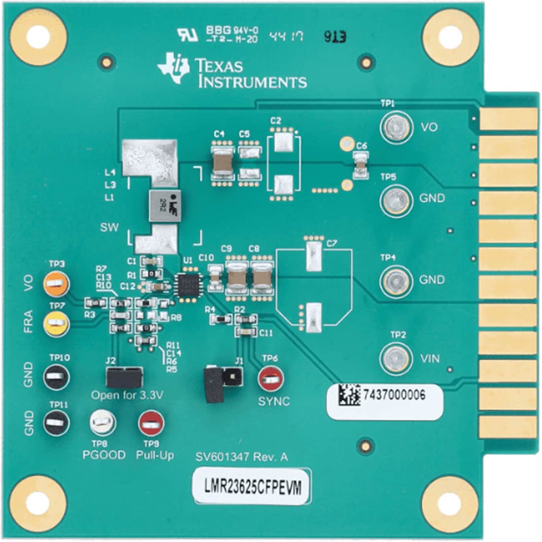 機械図面 - Texas Instruments LMR23625CFPEVM評価モジュール（EVM）