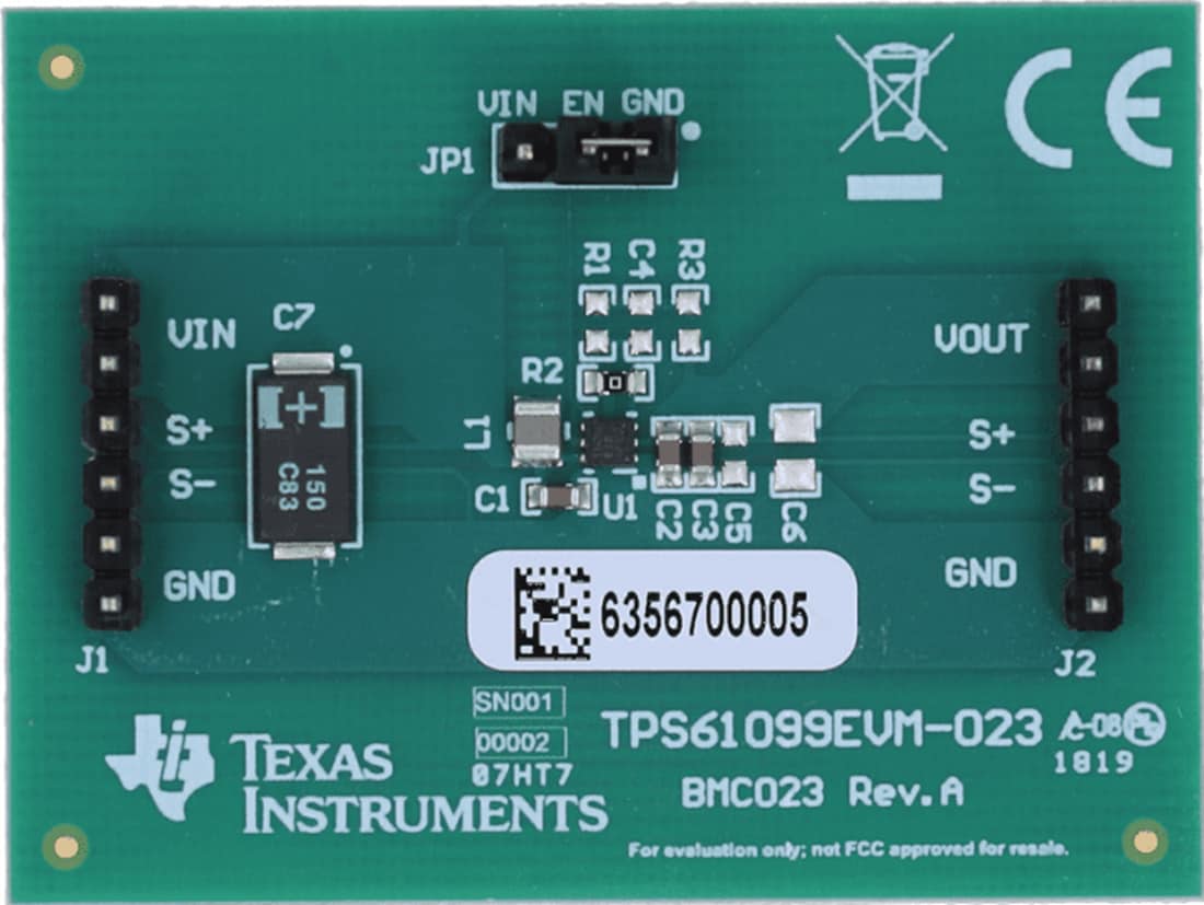 機械図面 - Texas Instruments TPS61099EVM-023評価ボード