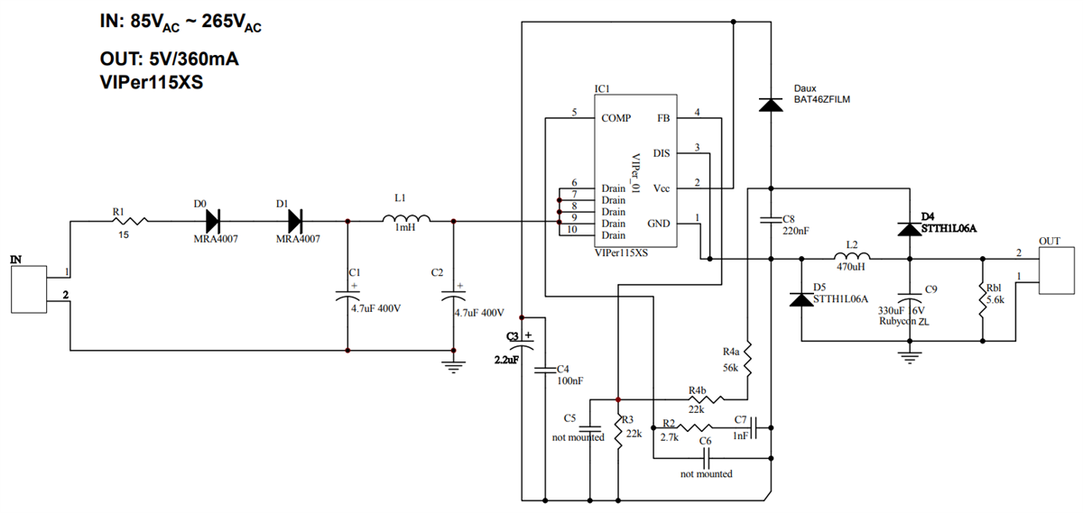 回路図 - STMicroelectronics STEVAL-ISA195V1評価ボード