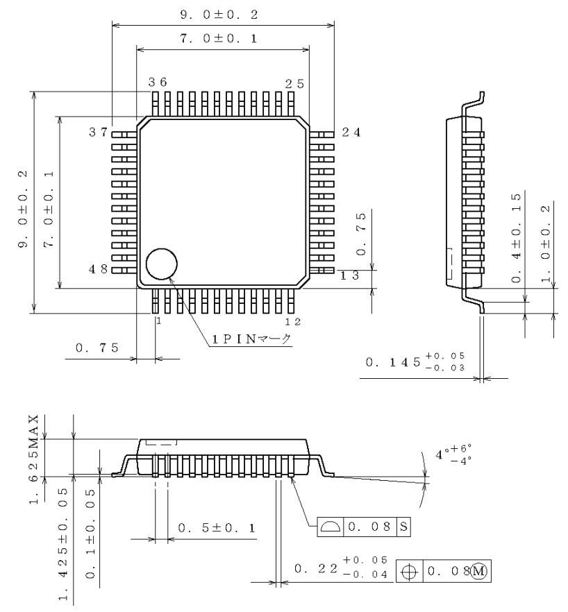 機械図面 - ROHM Semiconductor Clockless Link™インターフェイスIC