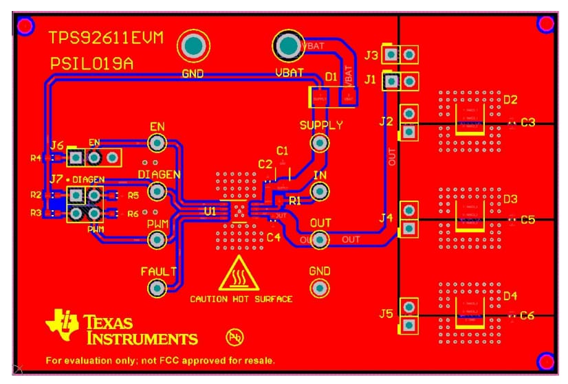 ロケーション回路 - Texas Instruments TPS92611EVM LEDドライバ評価モジュール