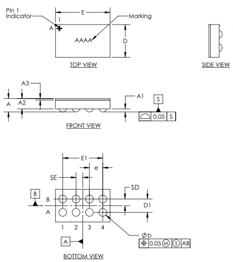 機械図面 - Analog Devices / Maxim Integrated MAX19777 12ビットADC