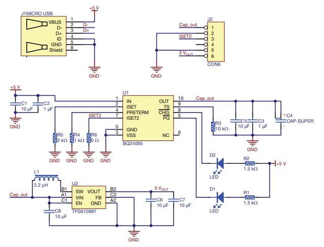 回路図 - Vishay / BC Components MAL219699003E3 196 HVC ENYCAP™ Mini充電器