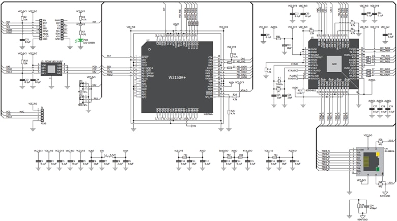回路図 - Mikroe BroadR-Reach Click Board™