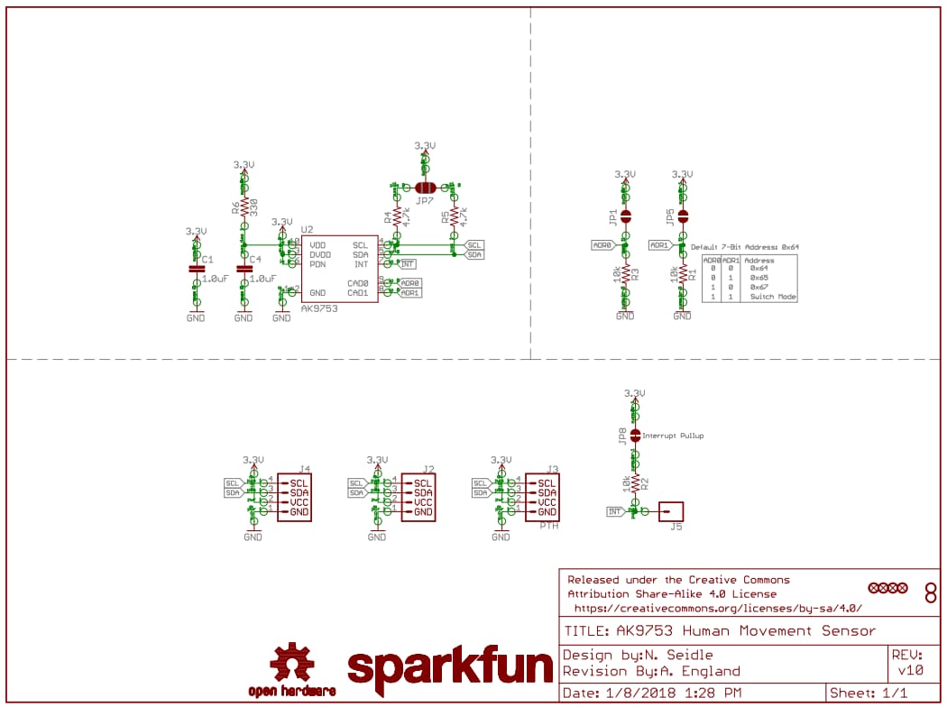 回路図 - SparkFun Qwiicヒューマンプレゼンス・センサ・ブレイクアウト (SEN-14349)