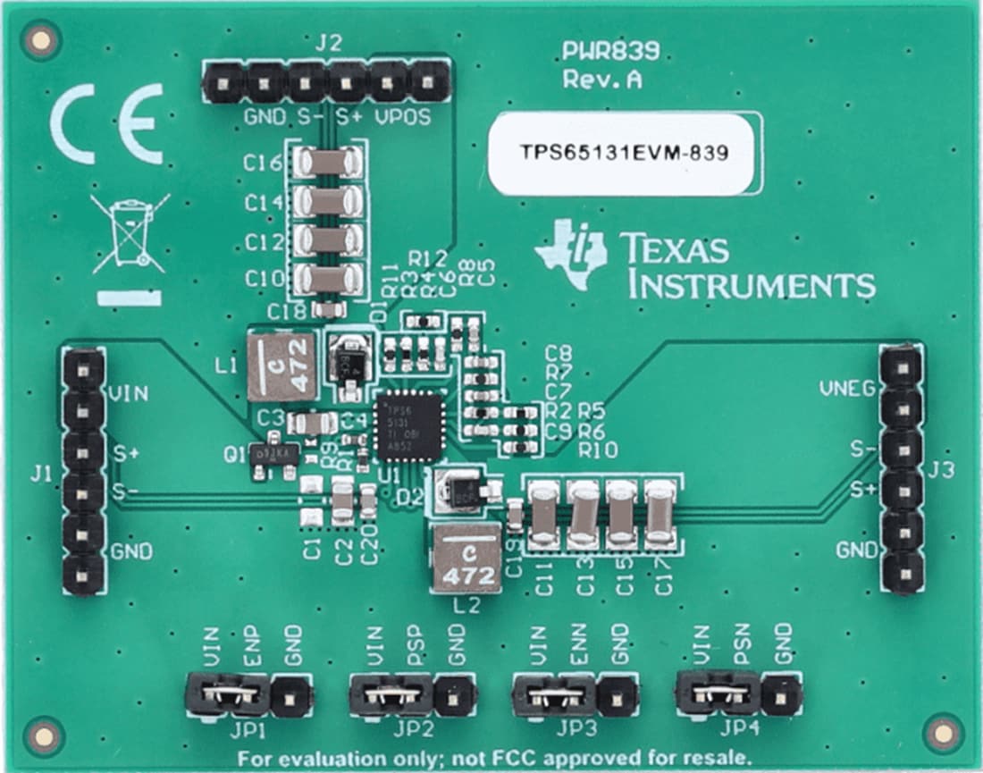 機械図面 - Texas Instruments TPS65131EVM-839評価モジュール（EVM）