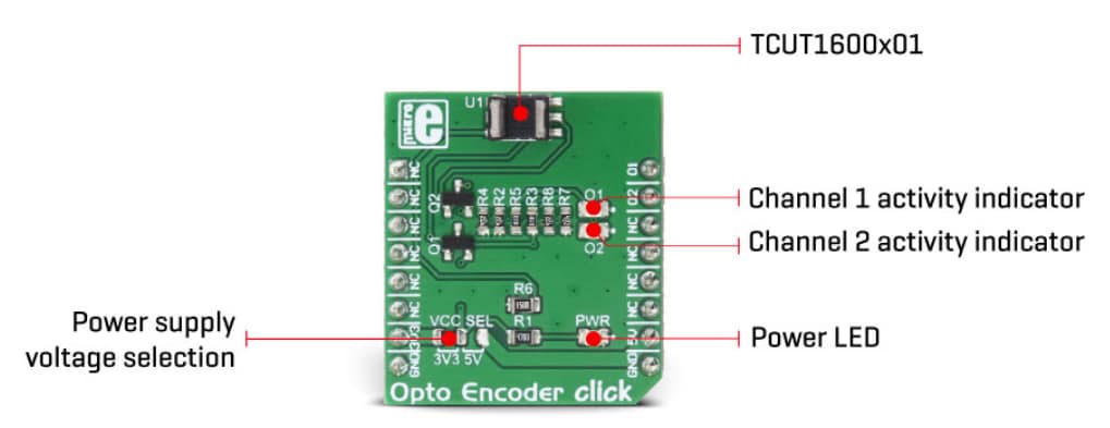 Mikroe MIKROE-2549 Opto Encoder click board™