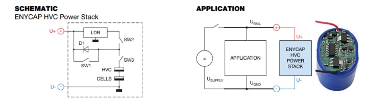 アプリケーション回路図 - Vishay / BC Components MAL219699002E3 196 HVC ENYCAP™組み込み充電器