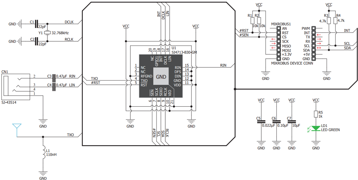 回路図 - Mikroe RadioStation Click Board™