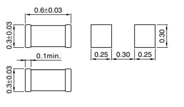機械図面 - TDK MPZ0603-Hチップ・ビーズ