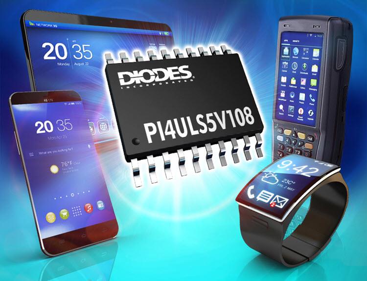 Diodes Incorporated PI4ULS5V108 8ビット双方向レベル・シフタ