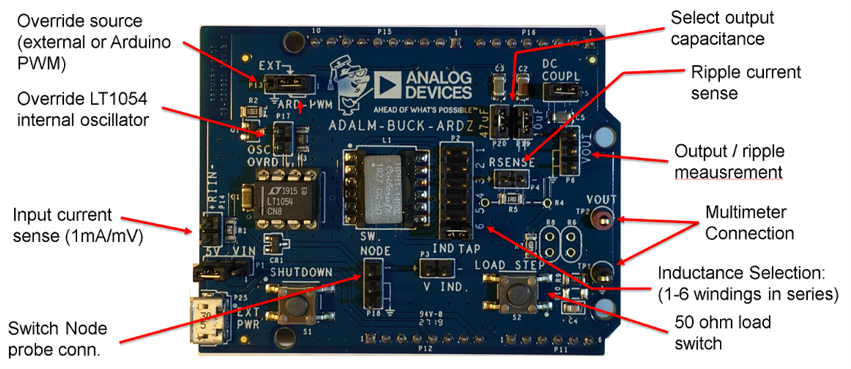ロケーション回路 - Analog Devices Inc. ADALM-BUCK-ARDZコンパニオンボード