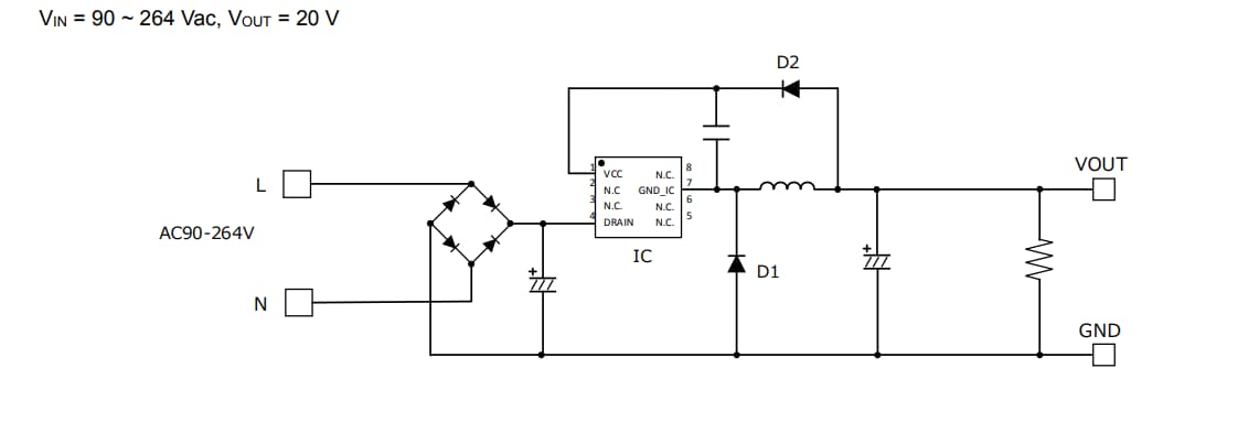 アプリケーション回路図 - ROHM Semiconductor BM2P209TFリファレンスボード